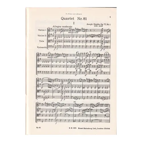 String Quartet Op.77 N.1 - G Major