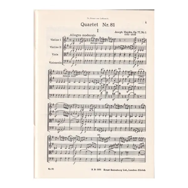 String Quartet Op.77 N.1 - G Major