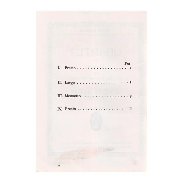 String Quartet G Major - Op.3 N.3