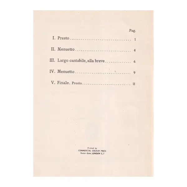 String Quartet D Major - Op.2 N.5