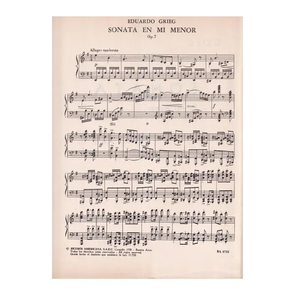 Sonata En Mi Menor Op.7