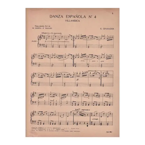 Danza Espanola N.4  (Chiesa)  (Edição Antiga)