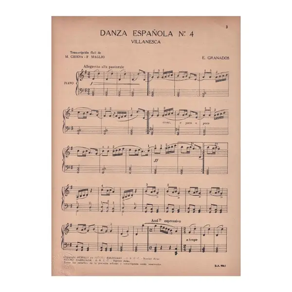 Danza Espanola N.4  (Chiesa)  (Edição Antiga)