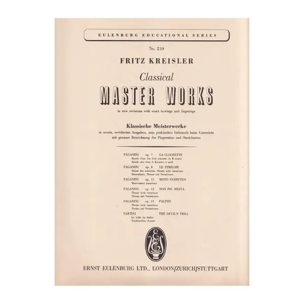 Classical Master Words - Rev. F. Kreisler