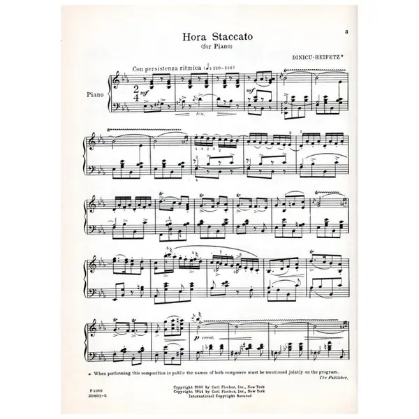 Hora Staccato for piano