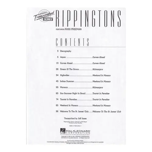 Transcribed Scores Rippingtons
