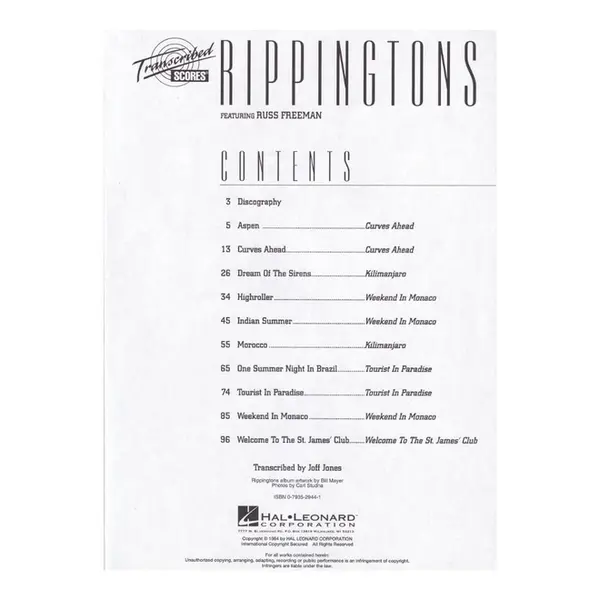 Transcribed Scores Rippingtons