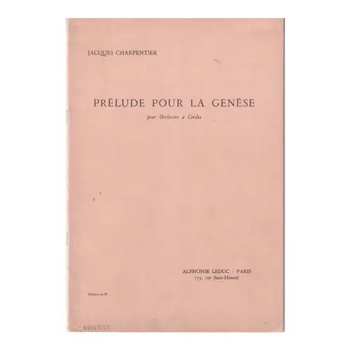 Prélude pour la Genese pour orchestre a cordes