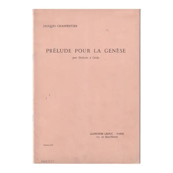 Prélude pour la Genese pour orchestre a cordes