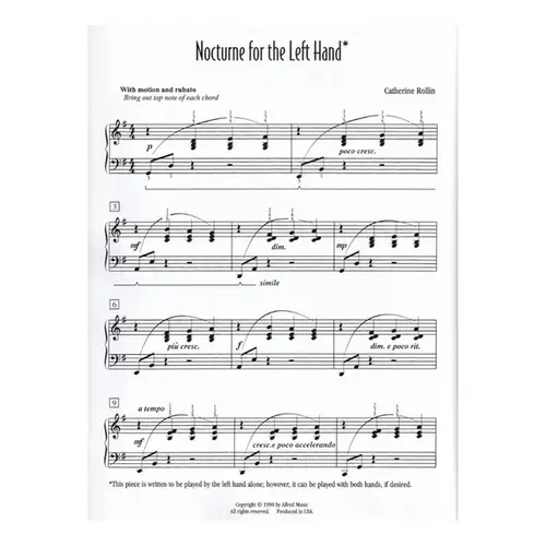 Nocturne for Left Hand (for left hand alone)