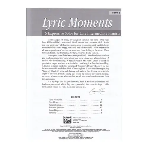 Lyric Moments Book 3