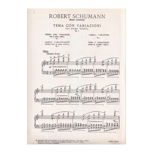 Tema Com Variações S/Nome Abegg - Op.1
