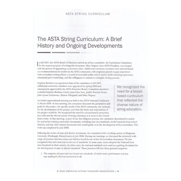 ASTA String Curriculum 2021 Edition