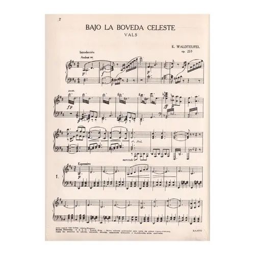 Bajo La Boveda Celeste - Vals - Op.253