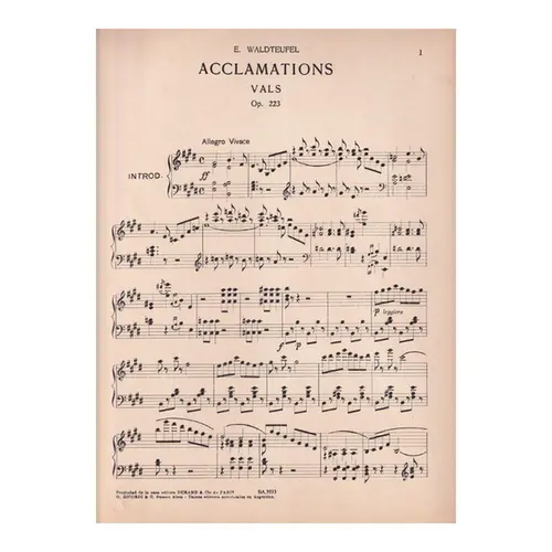 Acclamations - Valsa - Op.223  (Edição Antiga)