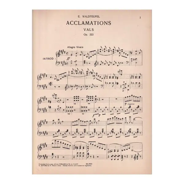 Acclamations - Valsa - Op.223  (Edição Antiga)