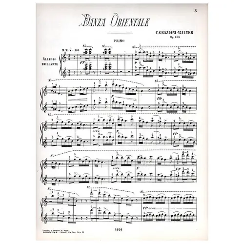 Danza Orientale per pianoforte - Op.166