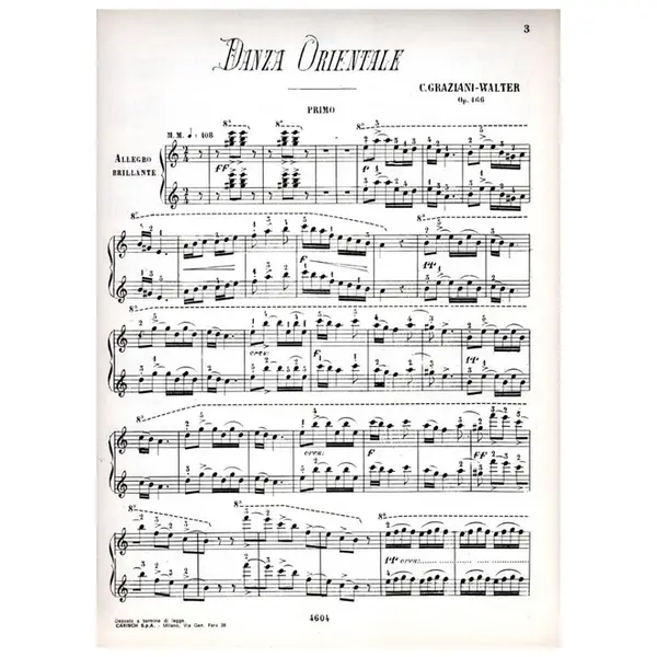 Danza Orientale per pianoforte - Op.166