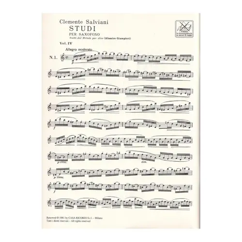 Studi Per Saxofono 4 (Tratti Dal Metodo Per Oboe)