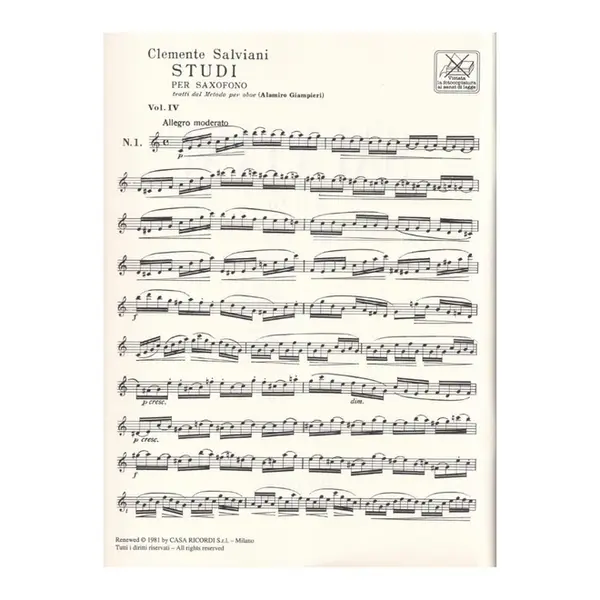 Studi Per Saxofono 4 (Tratti Dal Metodo Per Oboe)