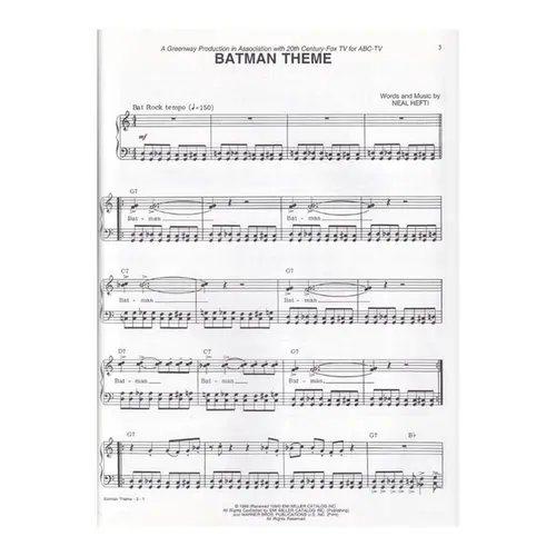Television Sheet Music Hits
