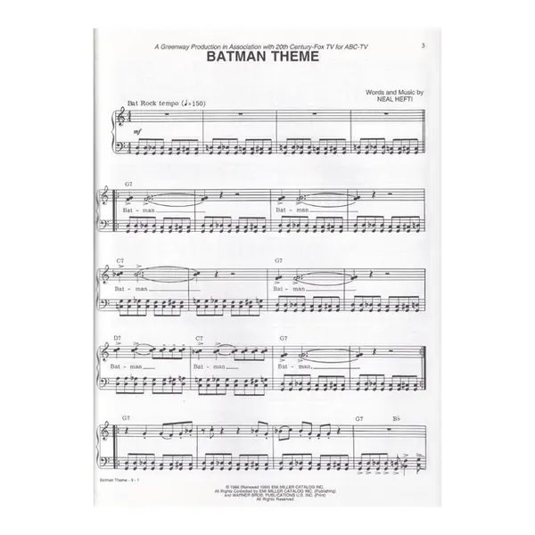 Television Sheet Music Hits