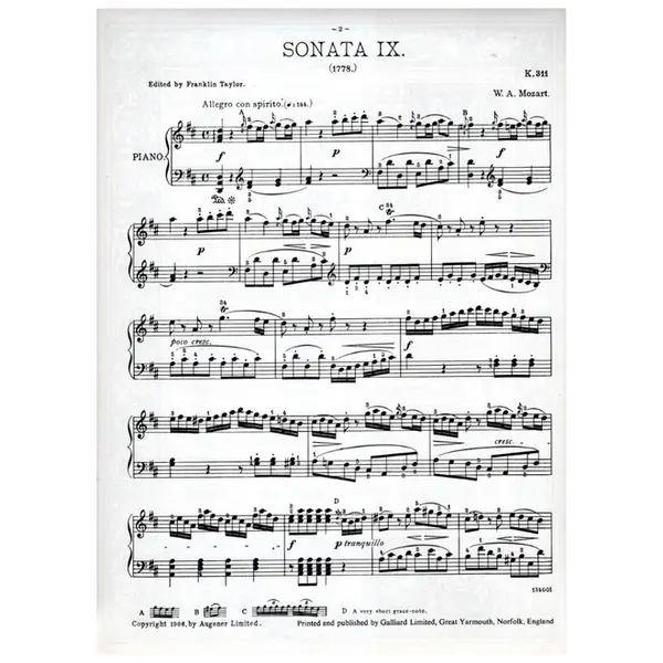 Sonata N.9 In D - KV 311