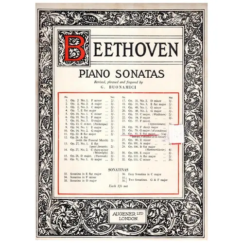Sonata n. 26 op. 81 E flat major