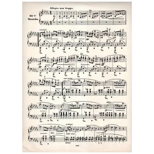 Mazurka N.20 - Op.30 N.3 In D Flat
