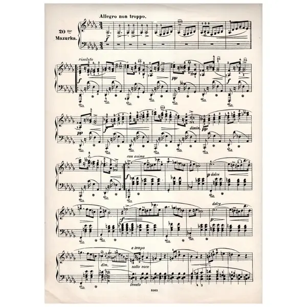 Mazurka N.20 - Op.30 N.3 In D Flat