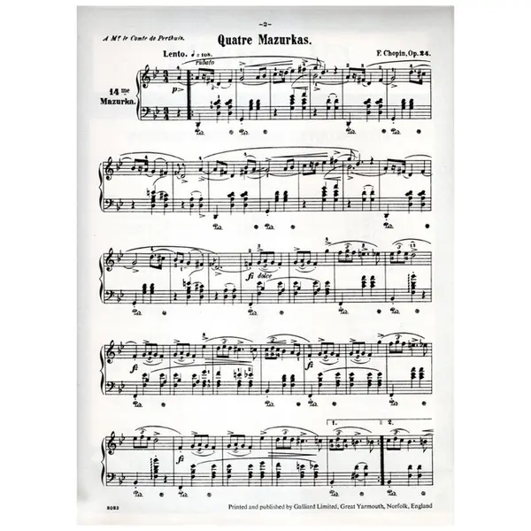 Mazurka N.14 - Op.24 N.1 In G Min