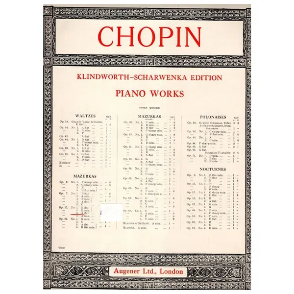 Mazurka N.12 - Op.17 N.3 In A Flat
