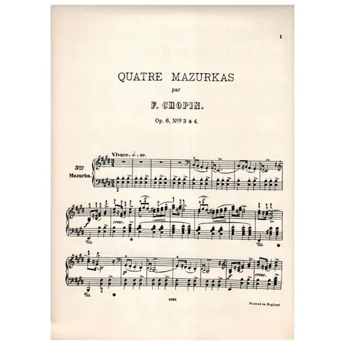 Mazurka N.3/4 - Op.6 N.3 E 4 In E / E Flat Min