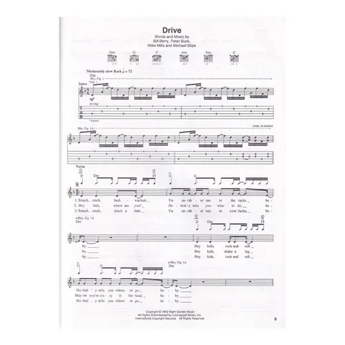 R.E.M. Automatic For The People - Guitar