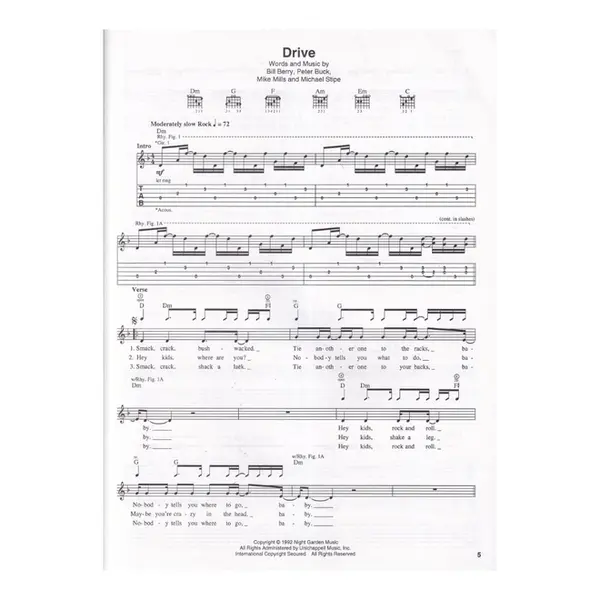 R.E.M. Automatic For The People - Guitar