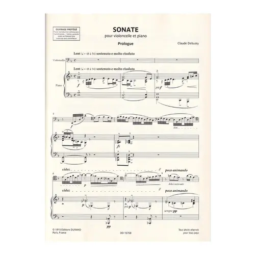 Sonate pour violoncelle et Piano