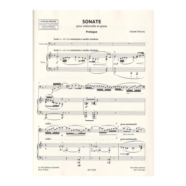 Sonate pour violoncelle et Piano