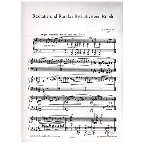 Rezitativ und Rondo for piano op. 84