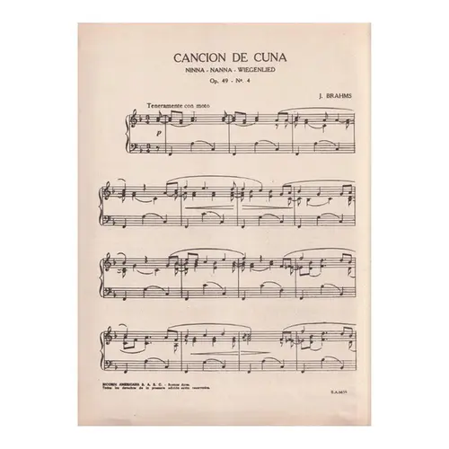 Cancion De Cuna Op.49 N.4