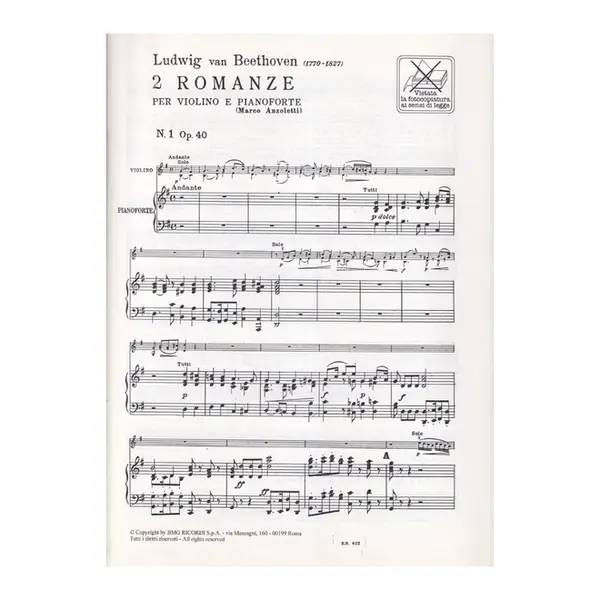 2 Romanze Op.40 E 50 Per Violino