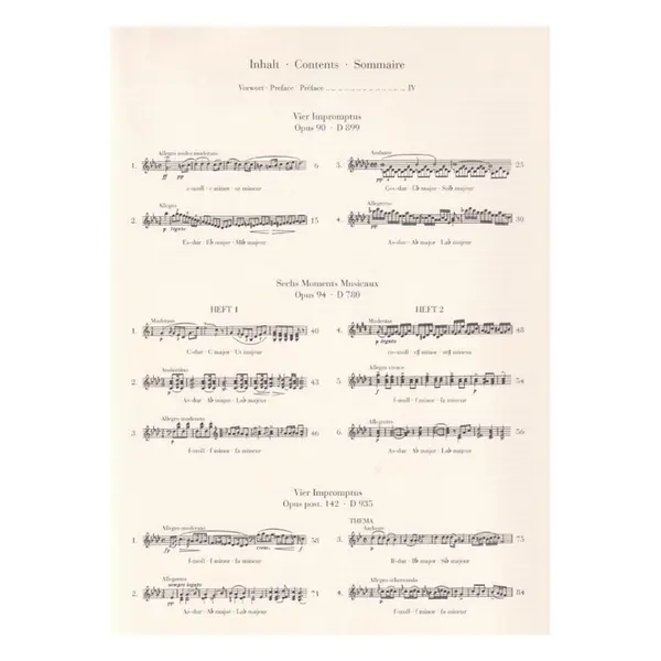 Impromptus  / Moments Musicaux - Urtext
