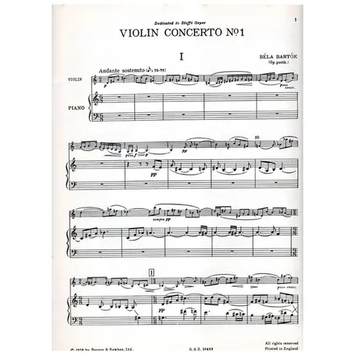 Violin Concerto N.1 - Op.Post - violino and piano