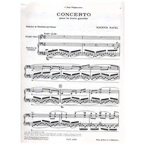 Concerto pour la main gauche pour piano et orchestre