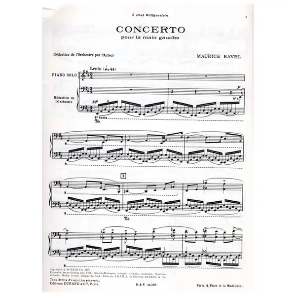 Concerto pour la main gauche pour piano et orchestre