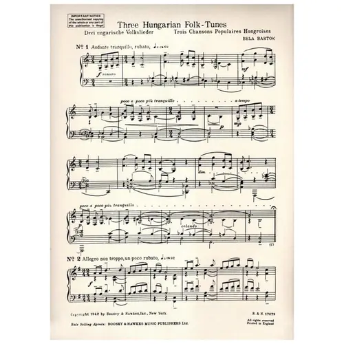 Three Hungarian Folk-Tunes