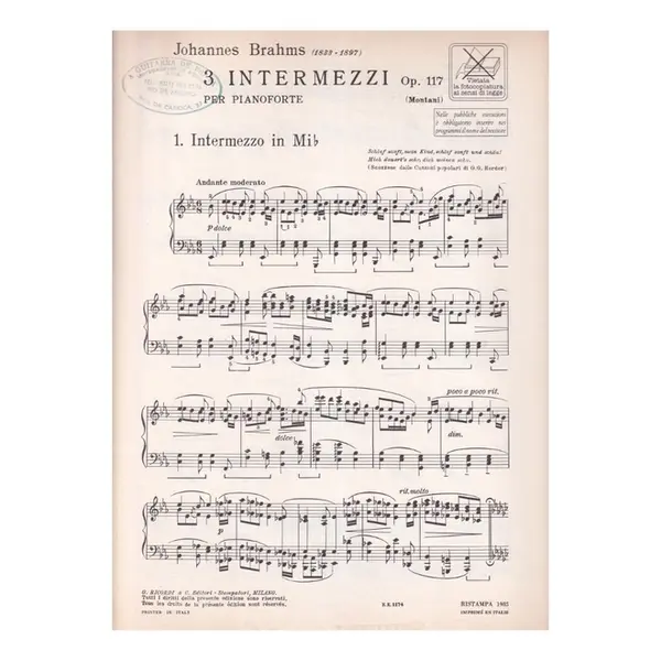3 Intermezzi Op.117