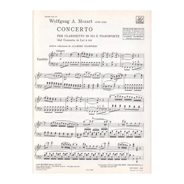 Concerto In Si B - Kv 622 para Clarinete