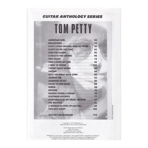 Tom Petty - Guitar Anthology Series