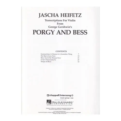 Selections from Porgy and Bess - Violin and Piano