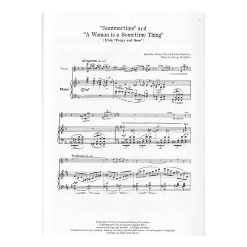 Selections from Porgy and Bess - Violin and Piano